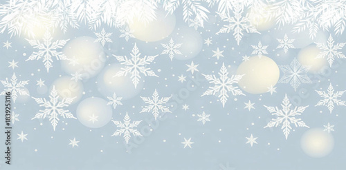 Vector snowflakes and light snowfall overlay, transparent PNG background with floating snow particles and bright bokeh circles. Soft winter atmosphere ideal for Christmas graphics, digital artwork