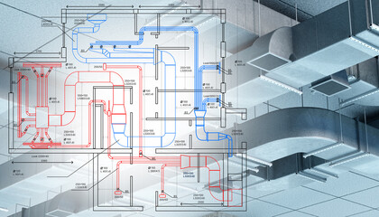 Ventilation design engineering maps airflow routes through HVAC ducts, planning supply and exhaust channels to optimize indoor climate and system efficiency.