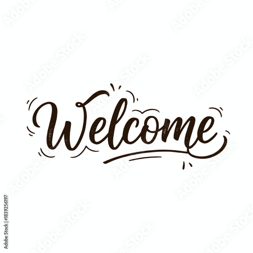 Welcome word elegant cursive font