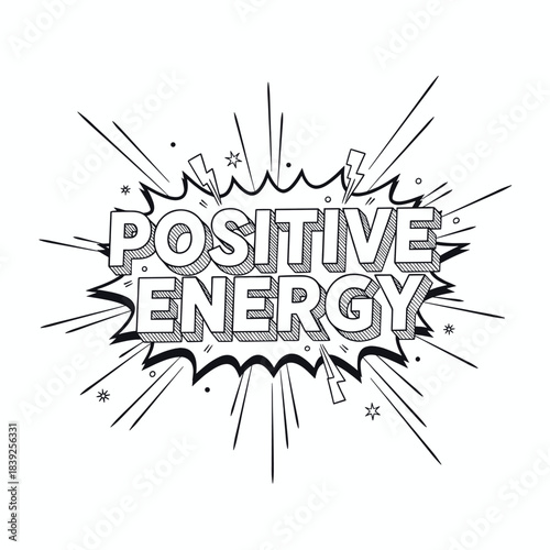 Positive energy explosion comic graphic