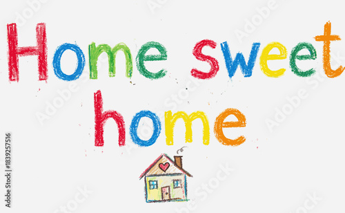 Home sweet home colorful hand-drawn design
