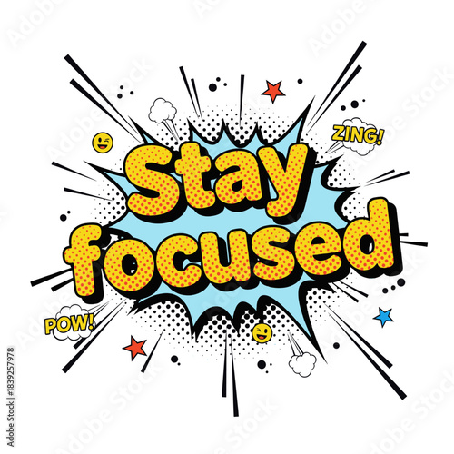 Motivational comic book style word art