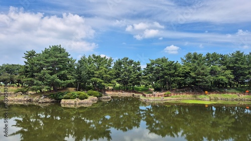 Historic Palace Pond at Night with Reflections — Traditional Korean Architecture