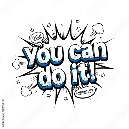 Motivational comic book text design