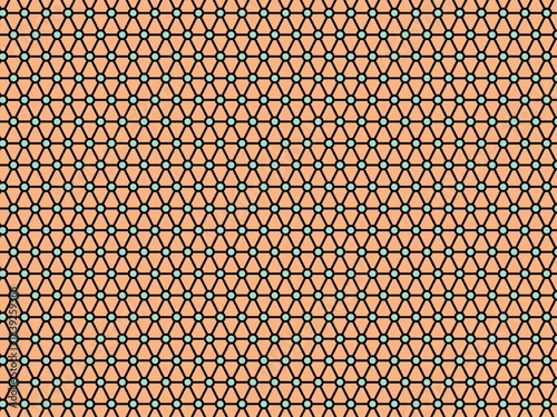 Seamless geometric triangular grid pattern with small light blue circles a modern abstract design for backgrounds and digital art