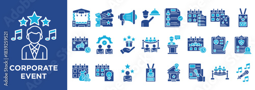 Minimalist icon set for corporate events and business conferences.Perfect for presentations, organizer branding, seminar materials, and marketing assets.
Clean line style for professional projects.