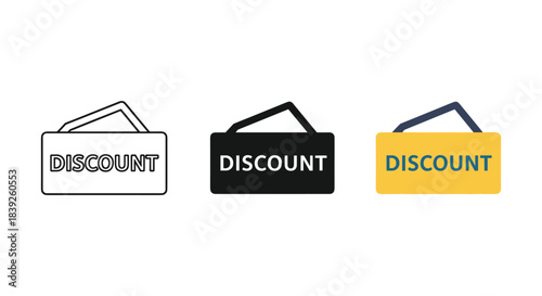 Discount coupon icon voucher offer price reduction symbol saving money flat vector illustration
