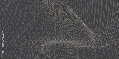 Wavy metal mesh close-up shot. Abstract Image.