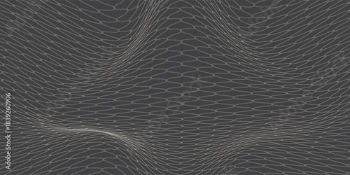 Wavy metal mesh close-up shot. Abstract Image.