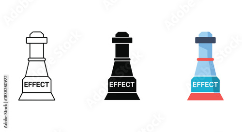 Effect icon symbol flat style illustration representing influence consequence or result of an action vector graphic.