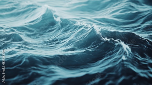 Fototapeta Naklejka Na Ścianę i Meble -  Close up view of a wave crashing in the ocean with detailed water texture and movement