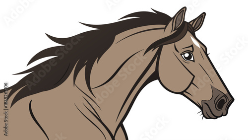 black horse isolated on white