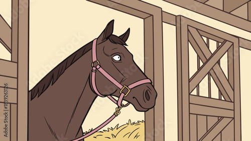 horse in the stable