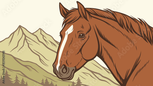 horse head illustration