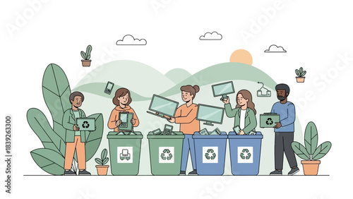 Urban e-waste recycling initiative focused on electronic waste management and