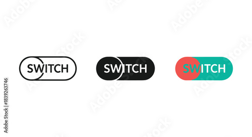 Different color switch icons for user interface design
