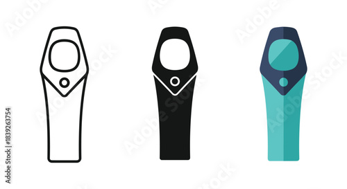 Vape pen icon set in different colors and styles