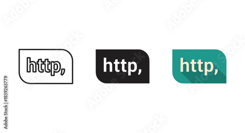 Http label icons in different colors and styles