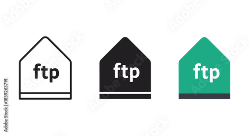 Ftp icons set for web and mobile application