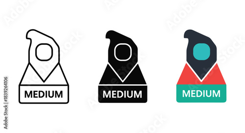 Medium priority pin icons in various styles