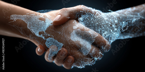 Geopolitical cybersecurity collaboration global perspective digital art virtual environment close-up view international relations