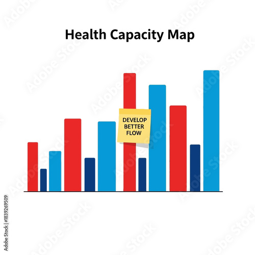 Health Capacity Map Bar Chart with Developing Better Flow Annotation