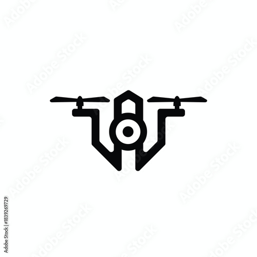 Camera drone technology logo design