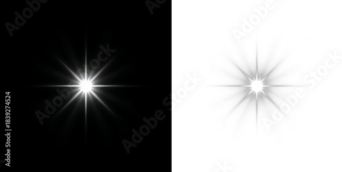 Wallpaper Mural Bright shimmering sunlight interacting with star sparkles and radiant flare flashes, forming a premium celestial glow effect for high-quality vector artwork. Torontodigital.ca