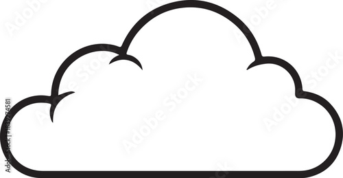 Minimalist Black Cloud Icon Isolated on White Background – Weather, Data, and UI Symbol for Stock Use