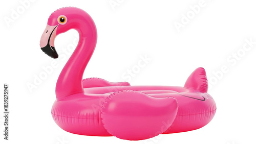 Schilderij op canvas Isolated pink inflatable flamingo float perfect for a summer pool party, tropica