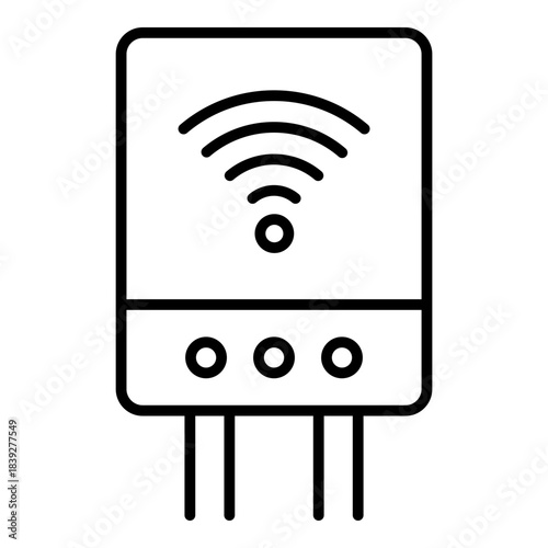 Smart Water Heater Icon. Vector Line Icon