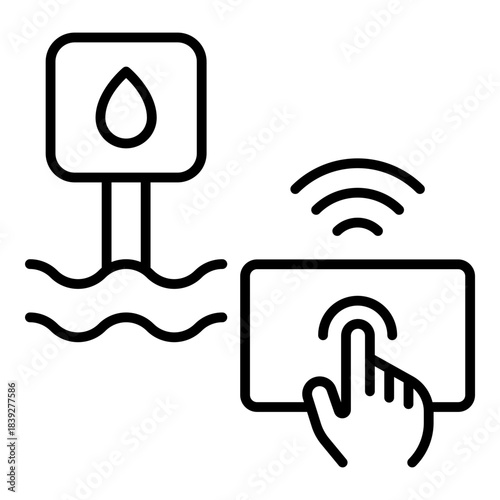 Water Leak Detector Icon. Vector Line Icon
