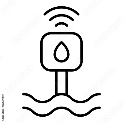 Water Leak Detector Icon. Vector Line Icon