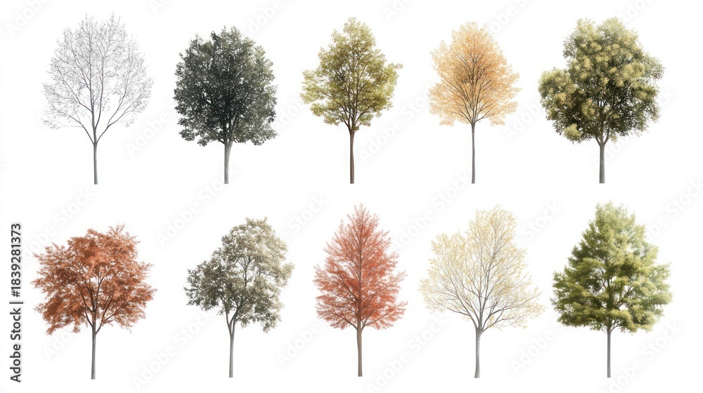 Fototapeta premium Trees in various autumnal hues