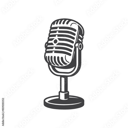 Vintage Microphone Icon Design Illustration