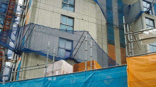 Apartment building under construction in Seoul, South Korea.