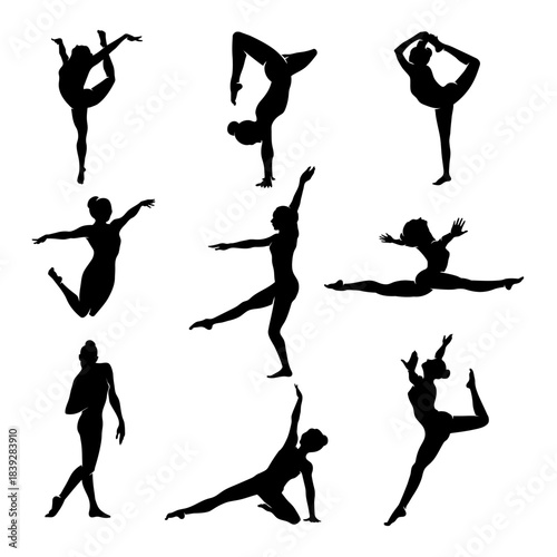 silhouettes of ballet dancers