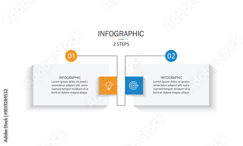 Business infographics. Infographics with 2 steps or options