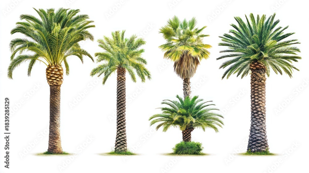 Obraz premium Palm Trees Isolated on White (1)