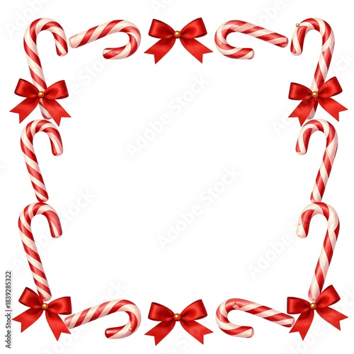 Red and white candy canes shaped borders and frames