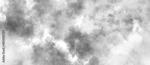 Dark clouds background. gray watercolor painting background. smoky clouds texture. black and white mist background.