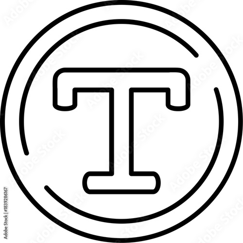 Outline Text Outline Icon