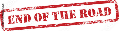 Red end of the road rubber stamp