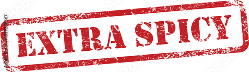 Red extra spicy text stamp with distressed effect