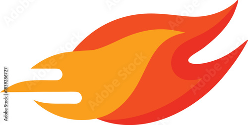 Flame fiery bird abstract vector illustration