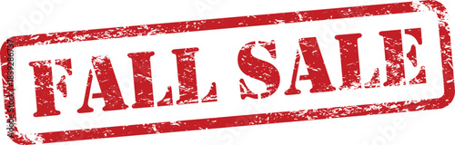 Red fall sale stamp with distressed texture