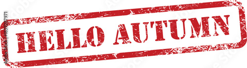 Grungy hello autumn text stamp