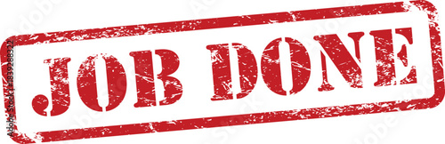 Job Done Red Grunge Rubber Stamp
