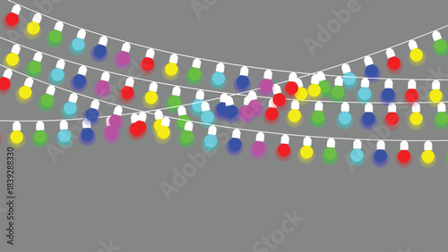 Colorful string lights decoration for holidays and celebrations