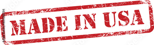 Made in USA Red Grunge Rubber Stamp